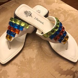 J Renee white Sandal size 10
